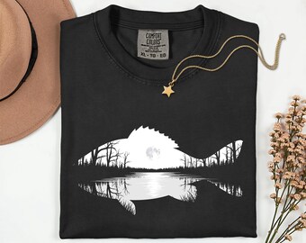 Fishing Lake shirt,Fishing shirt for men,Fishing Shirt for women,Fish lover gift,Fishing Landscape tee,Moon Lake tee,Outdoor Fishing apparel