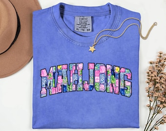 Mahjong Preppy Comfort Colors shirt,Colorful Mahjong tiles tshirt,Mahj shirt,Mahjong Lover tshirt,Game Night shirt women,Mahjong Apparel