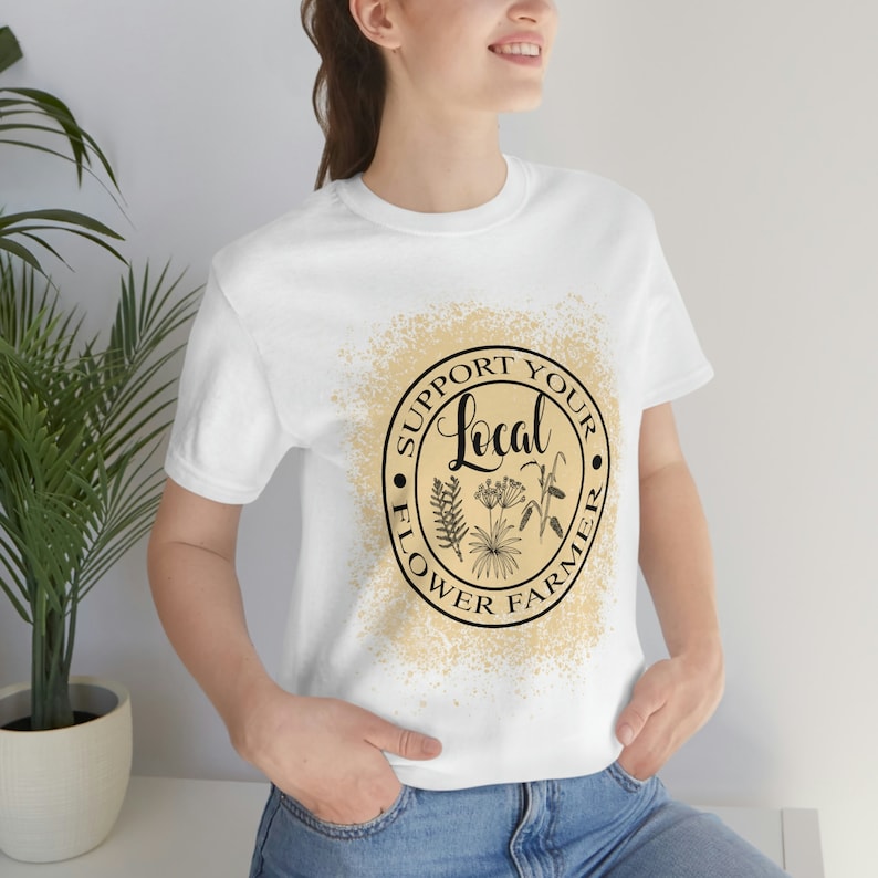 Camiseta de floricultor, Camiseta de mercado de flores, Camiseta de productos locales, Camiseta de mercado de flores frescas, Camiseta de apoyo al floricultor local, Camiseta de productos caseros imagen 5