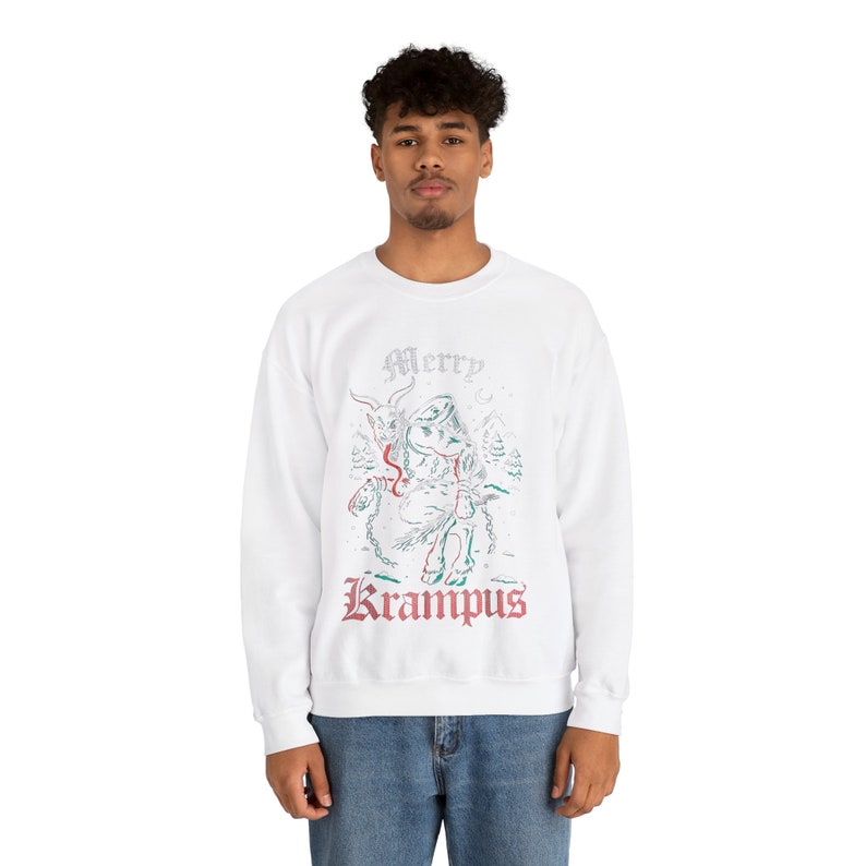 Merry Krampus sweatshirt,Krampus Xmas Sweatshirt,Evil Xmas top,Spooky Christmas sweatshirt,Horror Christmas top,Krampus shirt,Scary Xmas tee image 6