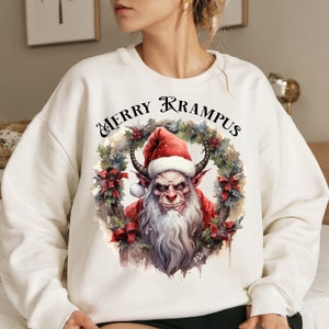 Merry Krampus Christmas Sweatshirt,Gothic Christmas Sweatshirt,Horror Christmas Top,Dark Christmas Sweatshirt,Scary Xmas Top,Krampus shirt