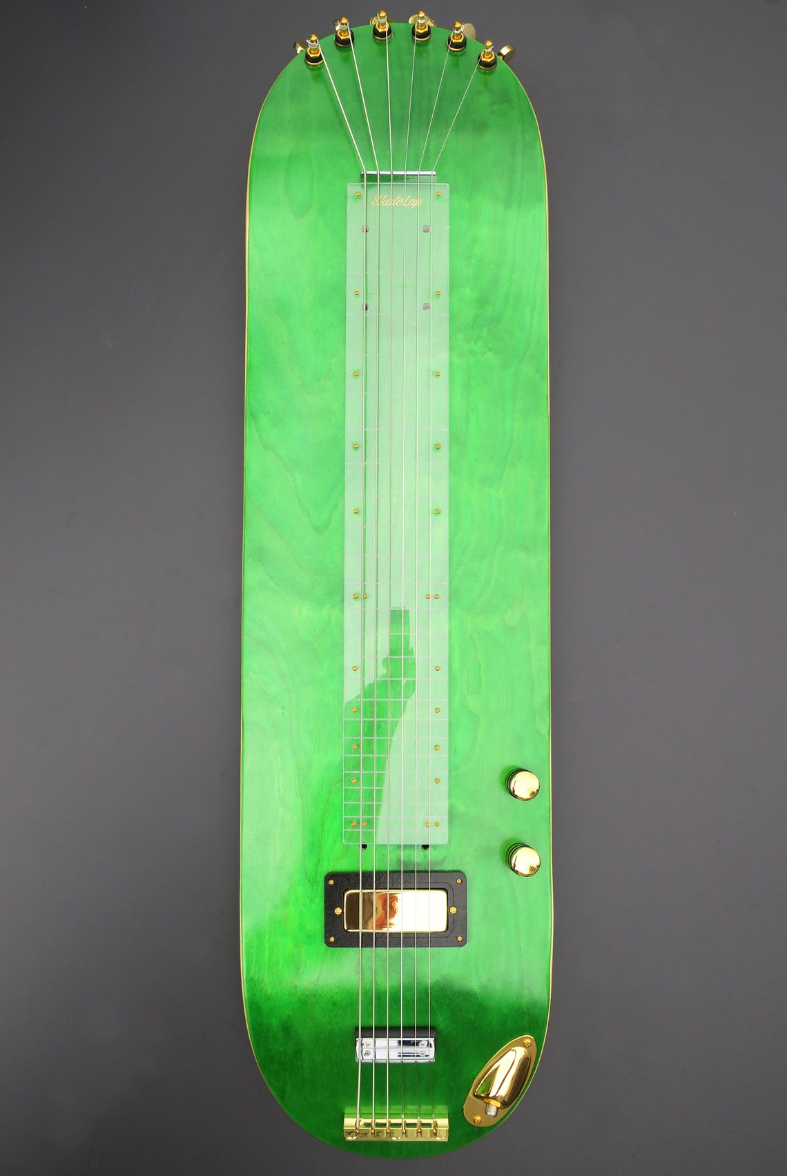 SkateLap Guitars Fool's Gold Custom Lap Steel Skateboard Etsy