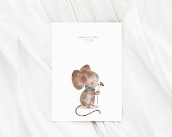 Carte pour anniversaire souris Joyeux anniversaire carte d'anniversaire carte de félicitations carte d'anniversaire souris cadeau cadeaux d'anniversaire pour enfants