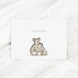 Karte zur Geburt Koala Geburtskarte  Baby Koala Welcome Little One Grußkarte Glückwunschkarte Geburt Koala Bilder Tier Koala Baby karte
