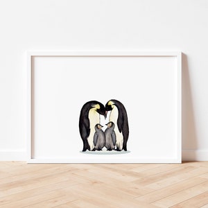 Poster Pinguine.4 Kinderzimmer Pinguine Kinderposter Bilder kinder Tier Wanddeko Geschenk Geburt Mama Geschenk Kinder Geburtstag
