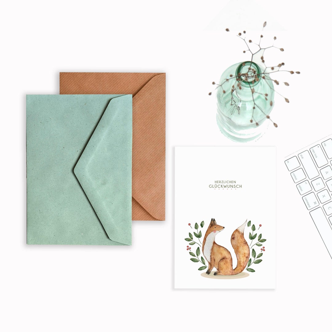 Congratulations Fox Congratulations Card Fox Congratulations Greeting Card Birthday Fox ...