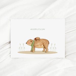 Karte zur Geburt Bär Karte für Baby  Welcome Little One Geburtskarte Glückwunschkarte Geburt Tierische karte Baby Karte Geschenk Geburt