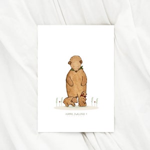 Karte zur Geburt Zwillinge Bären Hurra Zwillinge Geburtskarte Zwillinge Babykarte Geburt Geschenk Geburt Glückwunschkarte Mama Geschenk