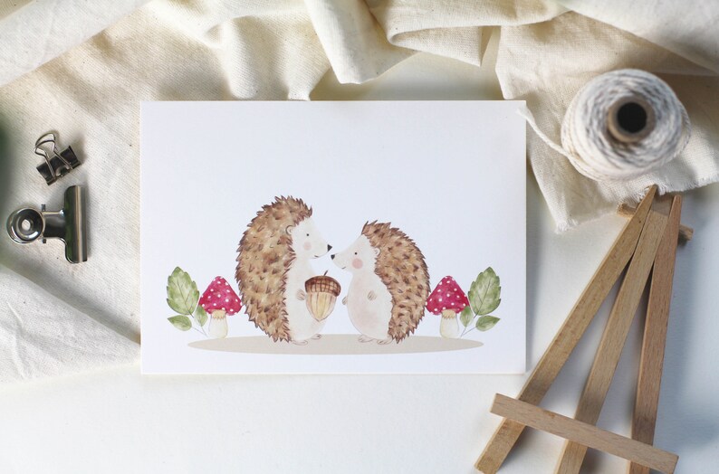Postkarte Igel kinder Karte Geschenk karte Igel Diana Marc Illustration Papeterie Geschenk Valentinstag Karte Valentin Geschenk Verlobung Igel karte kinder karte Geschenk Geburtstag