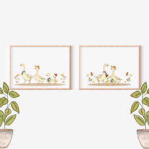 Poster Gänse Familie A4 Kinderposter Gans Kinderbild Geschenk kinder Geburtstag Baby Poster Geschenk Geburtstag Tierposter Geschenk Geburt
