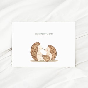 Karte zur Geburt Igel Welcome Little One Tier Geburtskarte Baby Karte Geschenk Glückwunschkarte Geburt Baby Geschenk Mama Geschenk Geburt