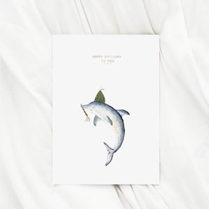 Geburtstagskarte Delfin Happy Birthday to you karte zum Geburtstag Geschenk Glückwunschkarte Geburtstagsgeschenk Kinder Karte Delfin