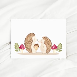 Postkarte Igel A6 kinder karte Geburtstag Geschenk Glückwunschkarte Geburtstagskarte Geschenk Verlobung Geschenkidee Valentinstag Hochzeit