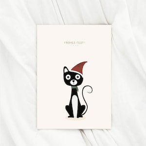 Niedliche Katzen Weihnachtskarte mit Umschlag Frohe Weihnachten Geschenk Grußkarte Katze Weihnachtswünsche Geschenk Weihnachtsgrüße