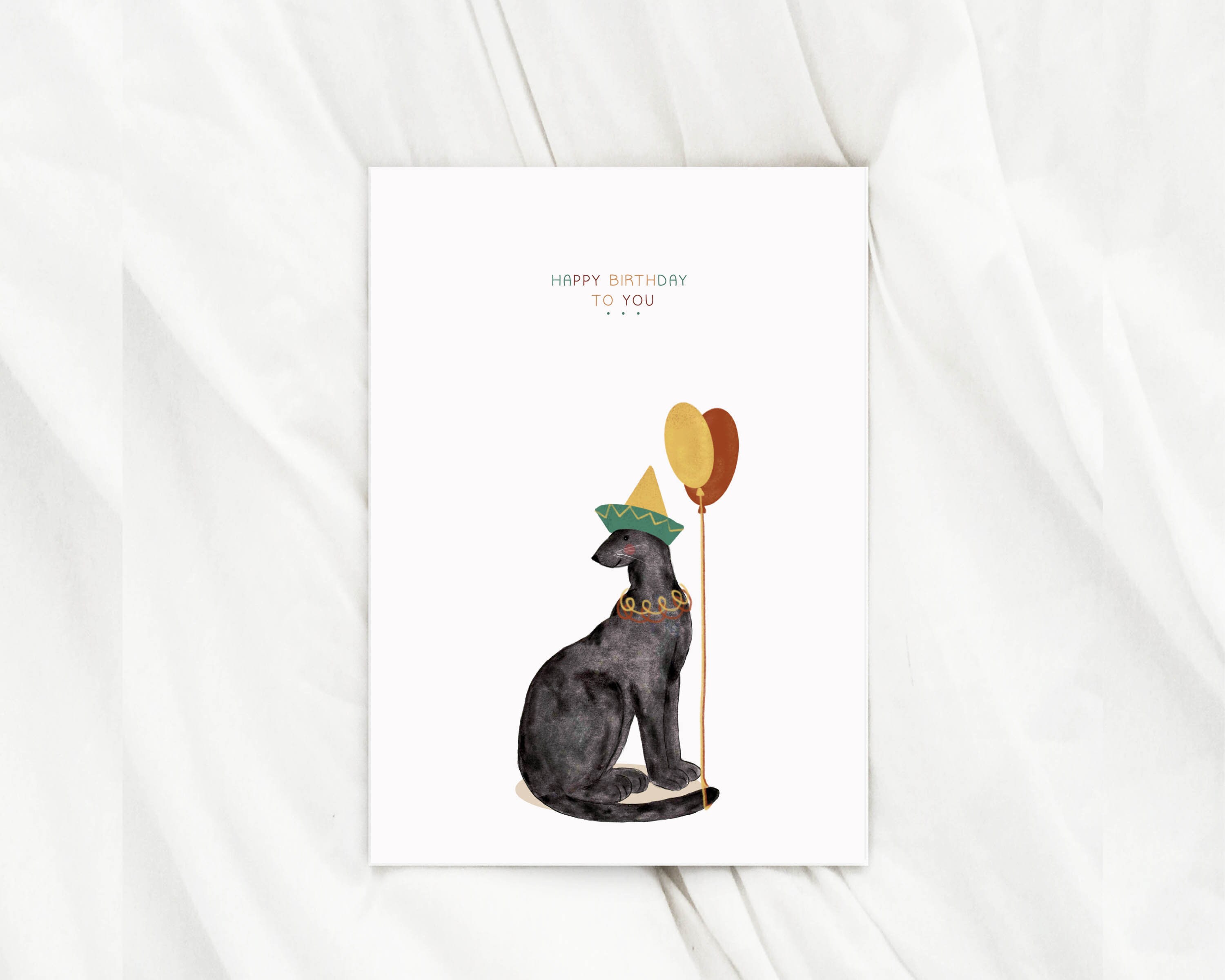 Whitman And Daughter Black Panther Geburtstagskarte | 12,7 X 17,8 Cm | Aquarell-Design
