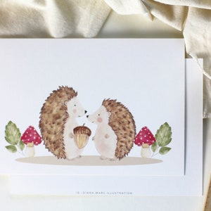 Postkarte Igel kinder Karte Geschenk karte Igel Diana Marc Illustration Papeterie Geschenk Valentinstag Karte Valentin Geschenk Verlobung Igel karte kinder karte Geschenk Geburtstag