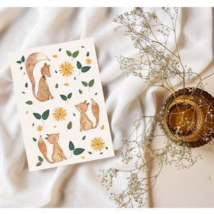 Postkarte Geburtstag Füchse A6 Tierische kinder karte zum Geburtstag Geschenk Kinder Geburtstagsgeschenk Kinder Geschenk für sie Fuchs karte