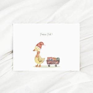 Postkarte Weihnachten Ente Frohes Fest Weihnachtskarten Glückwunschkarte Weihnachtsgeschenk Kind karte Weihnachten Geschenk zu Weihnachten