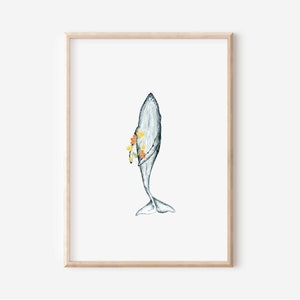 Poster Wal A4 Poster Kinderzimmer Tierposter Babyposter Geschenk Mädchen Geschenk Jungen Geburtstag Poster Baby Geschenk Mama Geschenk