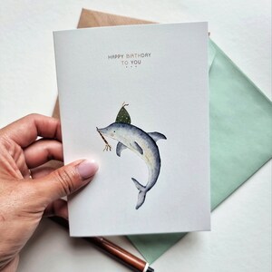 Geburtstagskarte Delfin Happy Birthday to you karte zum Geburtstag