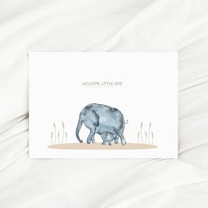 Karte zur Geburt Elefant Baby Geburtskarte Welcome Little One Glückwunschkarte Geburt karte Geburtstag Geschenk Geburt Mama Geschenk Geburt