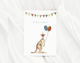 Carte d'anniversaire carte kangourou pour anniversaire enfants cadeau d'anniversaire carte de voeux d'anniversaire cadeaux d'anniversaire enfants