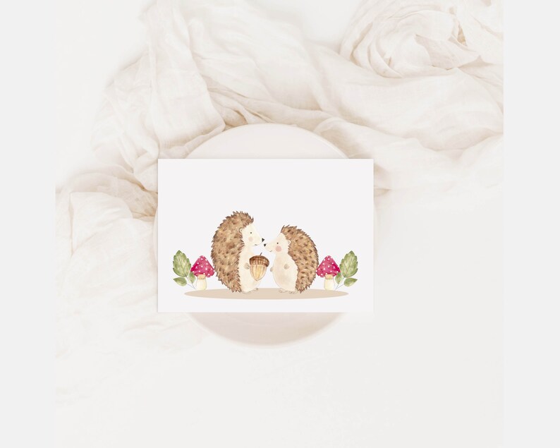 Postkarte Igel kinder Karte Geschenk karte Igel Diana Marc Illustration Papeterie Geschenk Valentinstag Karte Valentin Geschenk Verlobung Igel karte kinder karte Geschenk Geburtstag