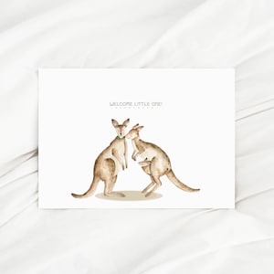 Geburtskarte Känguru Karte Geburt Baby Welcome Little One Glückwunschkarte Geburt Familie karte Geschenk Geburt Geschenke für Mama Geburt