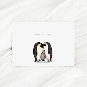 Karte zur Geburt Pinguin Geburtskarte Happy Together karte Geburt Babykarte Glückwunschkarte Geschenk Geburt Baby Mama Geschenk Geburt Karte