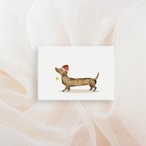 Minikarte Weihnachten Dackel A7 Postkarte Weihnachten Weihnachtskarte Mini Karten Dackel Weihnachtsgeschenk kleine karte Geschenkverpackung