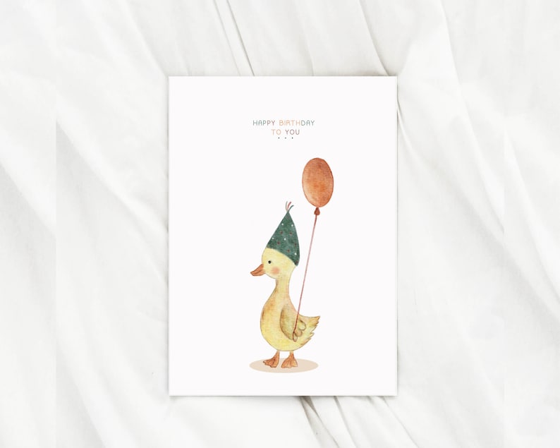 Geburtstagskarte kinder Geschenk Ente Karte Gans karte Geschenk Geburtstag kinderkarte  Gans Karte Diana Marc Illustration Papeterie Berlin Grußkarte Aquarell Klappkarte Geschenk