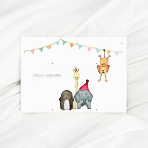 Postkarte Schulkind „Endlich Schulkind! Einschulungskarte A6 kinder karte Schulanfang Glückwunschkarte Schulkind Kinder Karte Geschenk
