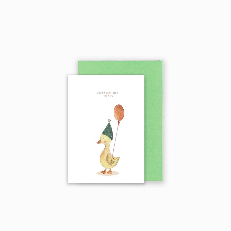 Diana Marc Illustration Geburtstagskarte Gans karte zum Geburtstag kinder Happy Birthday Karte Gans Glückwunschkarte Geburtstag Geschenk kinder Geburtstag Geschenk Grußkarte Aquarell Klappkarte Geschenk