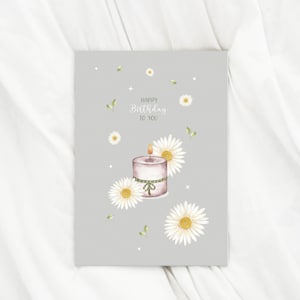 Geburtstagskarte Blumen mit Kerze Happy Birthday Klappkarte Geburtstag Glückwunschkarte Blumen Geburtstag Geschenk für sie Geschenk für Mama