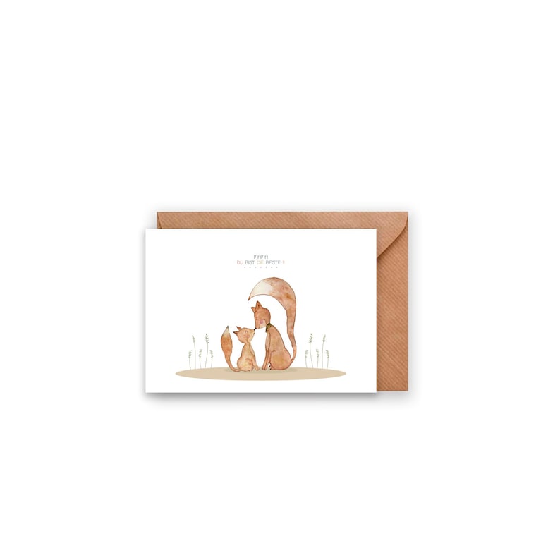 Glückwunschkarte Mama Bilder Fuchs Muttertags karte Geschenk Mutter Mama karte für Mama Du bist die Beste Karte zum Muttertag Diana Marc Illustration