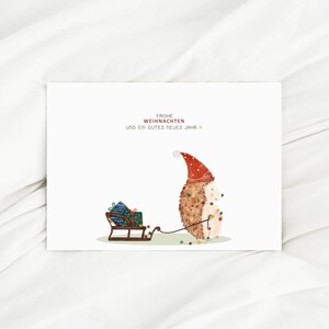 Weihnachtskarte Igel karte zu Weihnachten Frohe Weihnachtskarten Aquarell Kinder Weihnachtswünsche Karte Weihnachtsgeschenk Weihnachtsmotiv