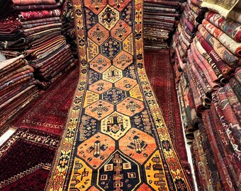 COLLECTORS' ITEM Antique Caucasian Kazak Long Runner