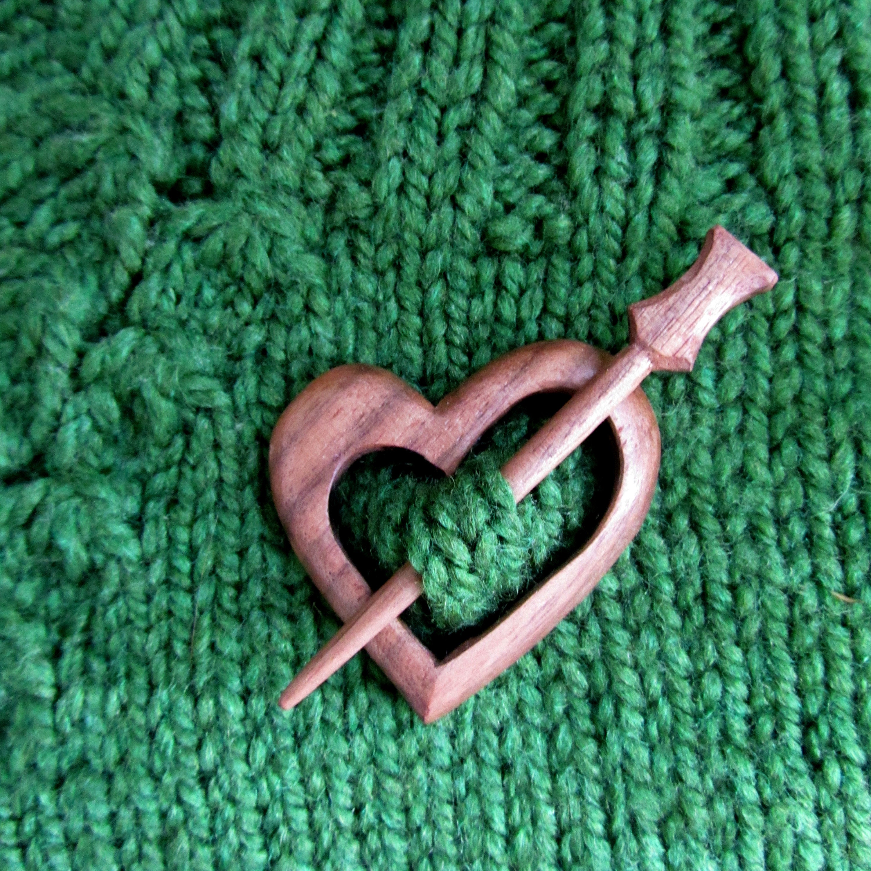 Winter Sweater Pin Red Wooden Hearts Brooch Fibula Pin Etsy