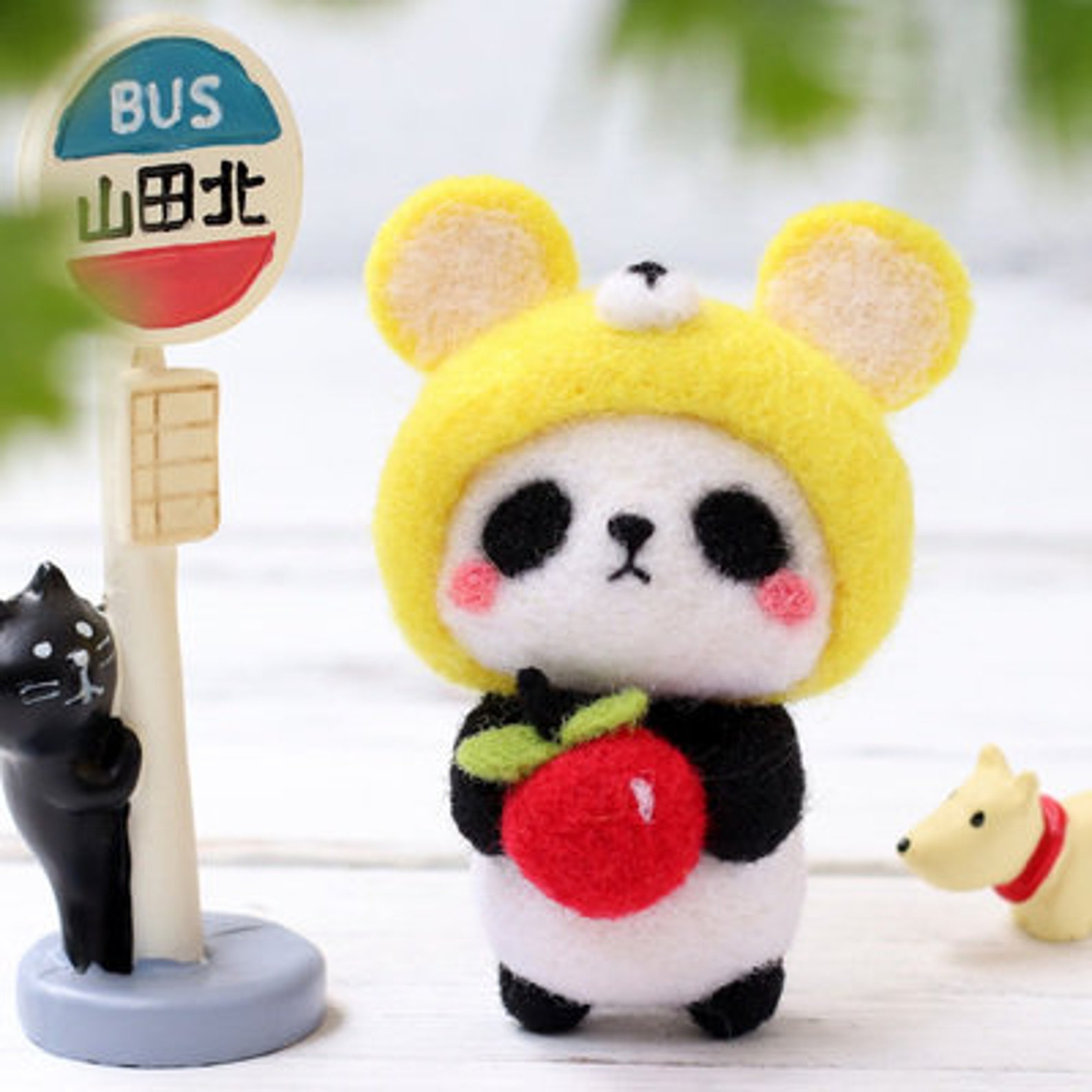 Panda Felting Kit Nedle felt Wool toy Present Wool felting DIY Etsy