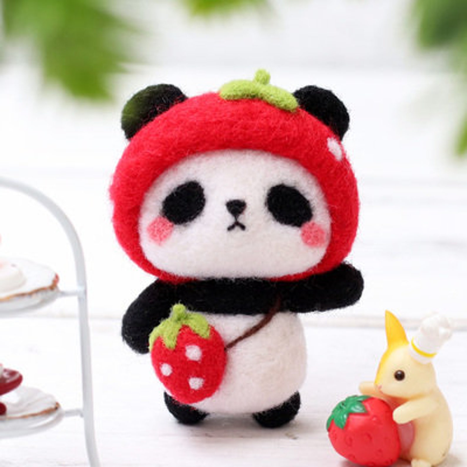 Panda Felting Kit Nedle felt Wool toy Present Wool felting DIY Etsy