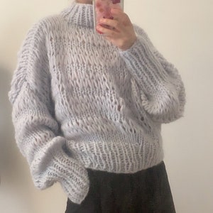 Hand-Knitted Mohair Sweater: Oversized, Soft, and Light