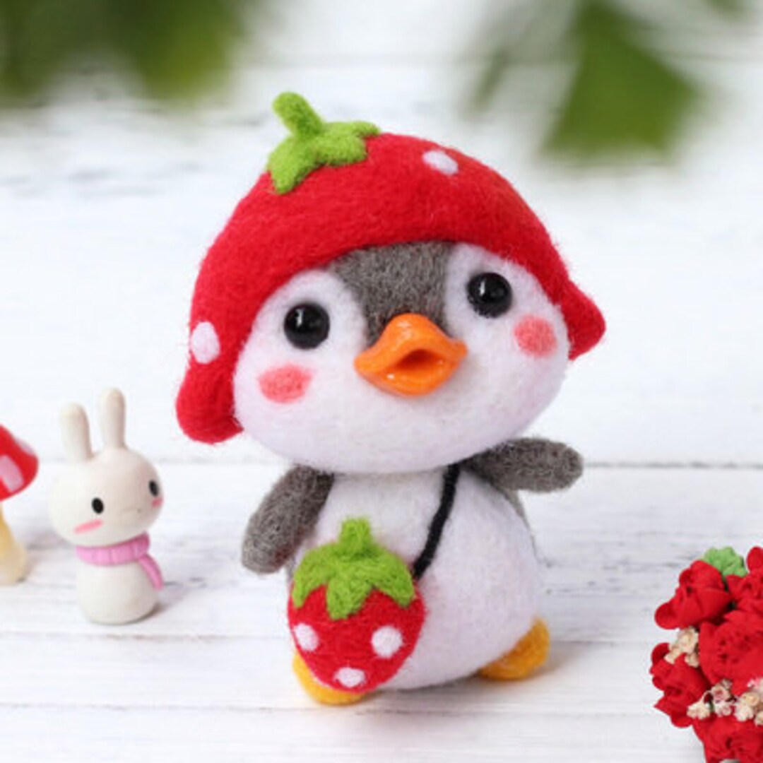 Penguin Felting Kit Needle Felted Wool Toy Present Felt Wool Etsy