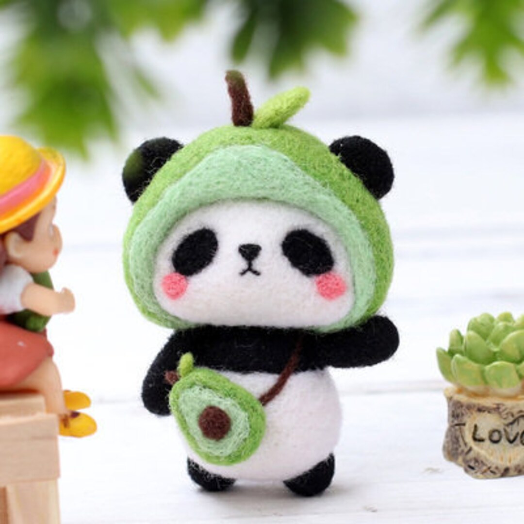 Panda Felting Kit Nedle Felt Wool Toy Present Wool Felting DIY Kit