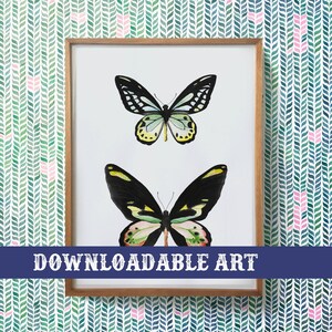 Watercolor Printable Butterfly Art and Clip Art, Large Print