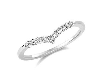 925 Stamped Sterling Silver 1.1mm CZ Stone Set Wishbone Ring - UK sizes K to T currently available - Gift Boxed