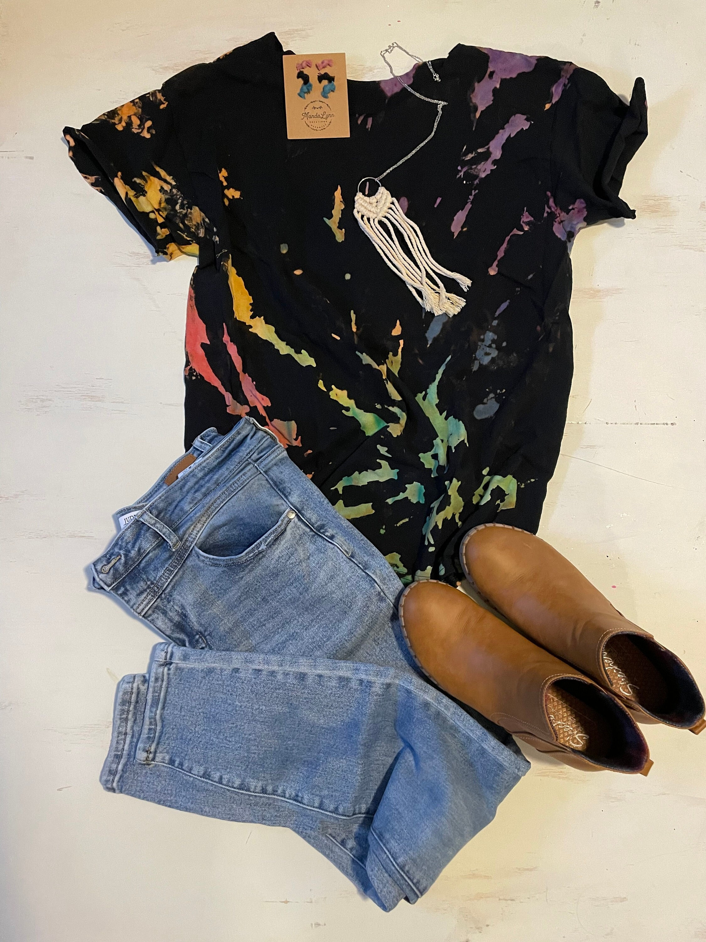 reverse tie dye purple shirt