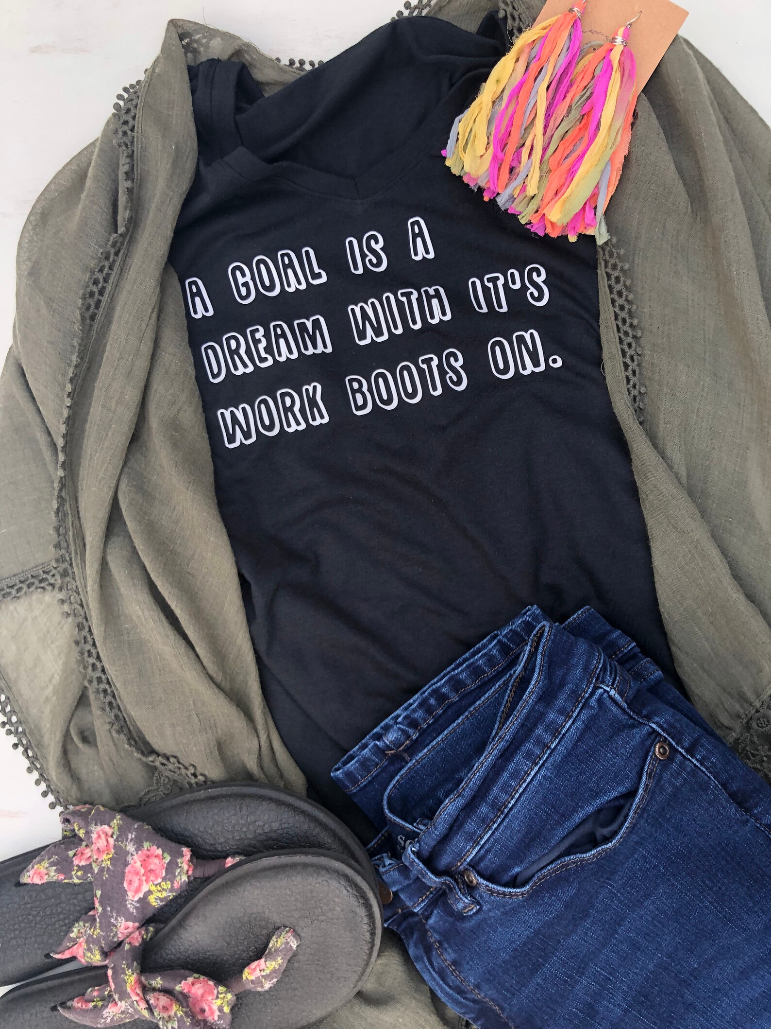 A Goal is a Dream with it's Work Boots On Goal Digger Etsy