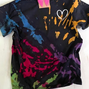 reverse tie dye purple shirt