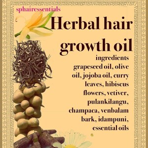 Herbal Hair Oil Reduce Shedding, Strengthen & Promote Thickness, for all Hair Types, Ayurvedic Hair Oil for Stronger, Helps Reduce Shedding image 2