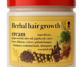 Herbal Hair Butter, Hair Cream, reduce shedding, hair fall  Herbal hair growth butter with ayurvedic herbs for stronger, healthier hair